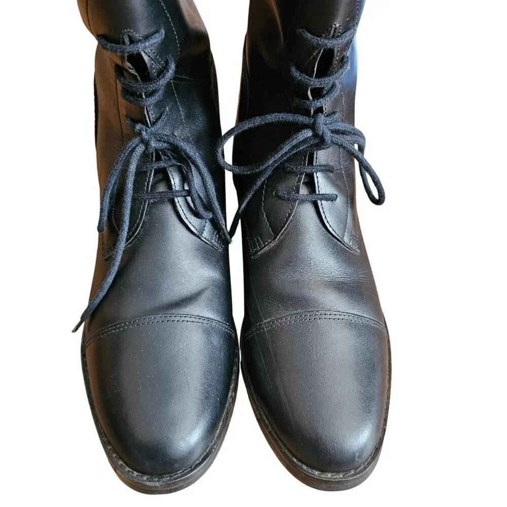 Cavalier‎ Amazonas Black Leather Equestrian Riding Boots Lace-Up Womens 6.5